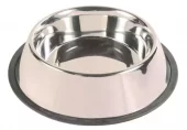 Hundeskål i rustfritt stål med gummikant – Stor antiskli matskål 1,8L