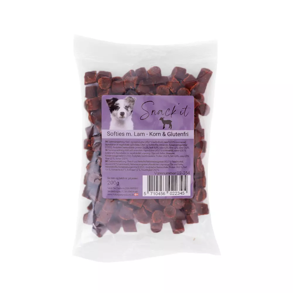 Snack'it Softies med lam 200g – Myke, kornfrie og glutenfrie treningsgodbiter