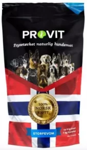 Provit Frysetørket Vom 1kg – Norskprodusert, fullverdig hundefôr til reise og jakt
