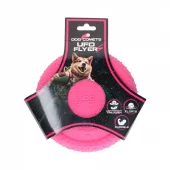 Dog Comets UFO Flyer Small Rosa – Slitesterk og flytende frisbee i skånsom TPR-gummi