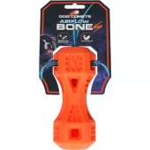 Dog Comets Airflow Bone Orange S (15 cm) – Slitesterkt gummibein til hund med luftehull