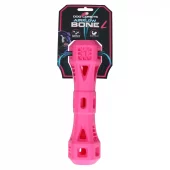 Dog Comets Airflow Bone Rosa L (23 cm) – Slitesterkt gummibein til stor hund med luftehull