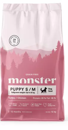 Monster GF Puppy s/m Chicken/Turkey 12kg