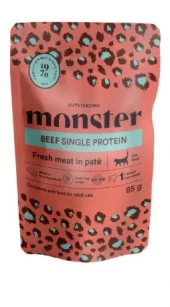 Monster Cat Pouches Adult Beef 85g