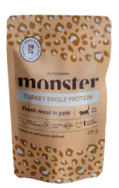 Monster Cat Pouches Turkey Singel Protein 85g