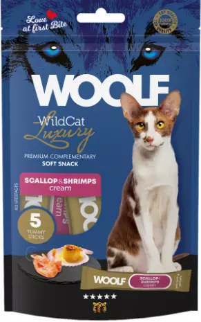 Woolf Wild Cat Soft Snack Luxury Scallop&Shrimps