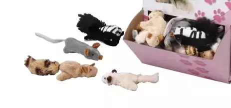 Plysj Mus U/Fyll M/Knitre Lyd 7cm