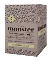 Monster Cat Pouches Kitten Beef/ Game 85g (8-pack)