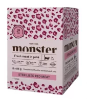 Monster Cat Pouches Sterilized Red Meat 85g (8-pack)