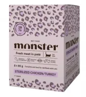 Monster Cat Pouches Sterilized Chicken/Turkey 85g (8-pack)