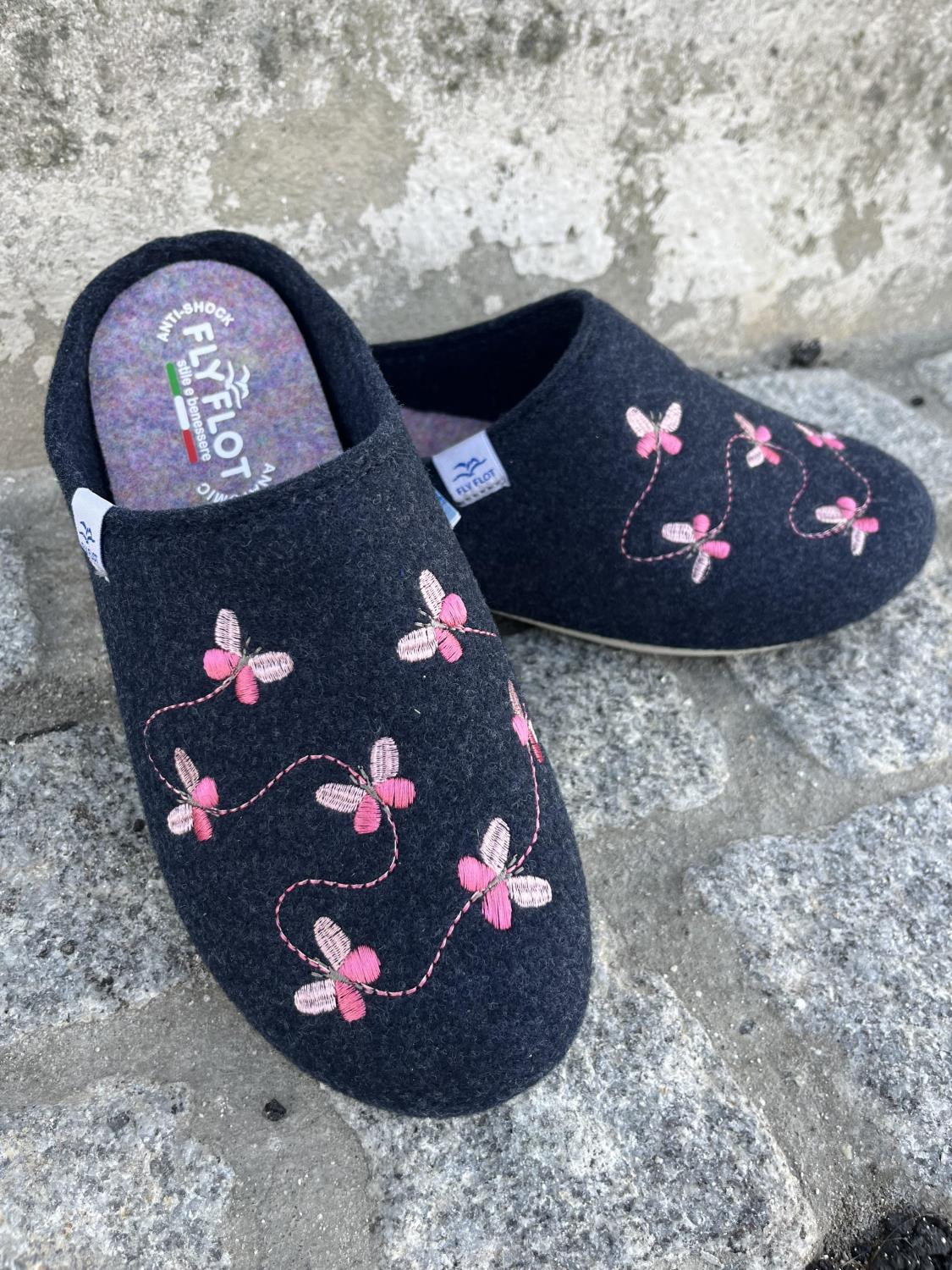 flyflot ull tøfler comfort