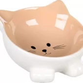 Mat og vannskål katt "Puzi" beige