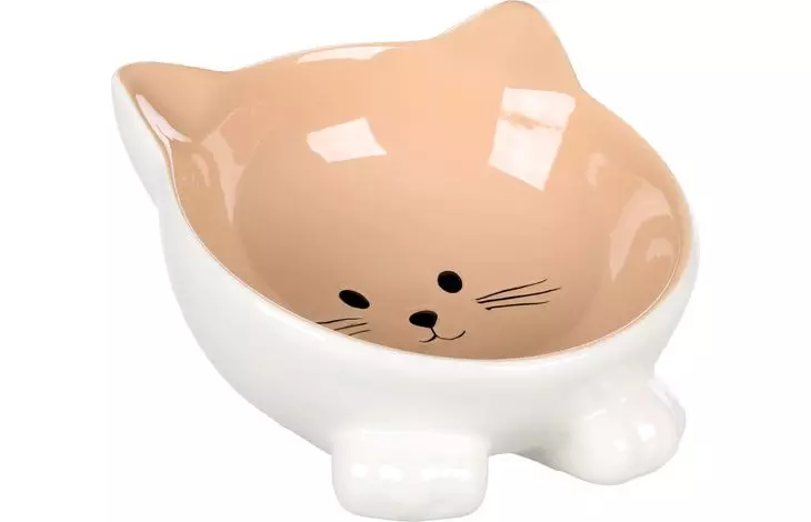 Mat og vannskål katt "Puzi" beige