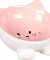 Mat og vannskål katt "Puzi" rosa