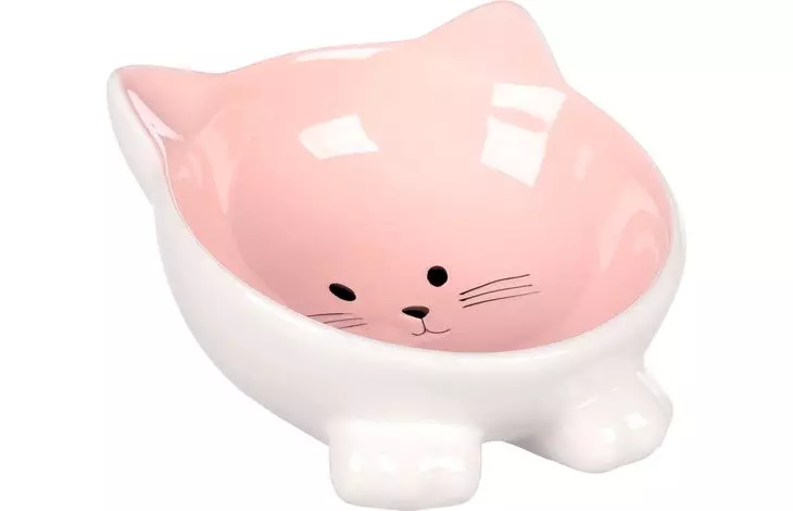 Mat og vannskål katt "Puzi" rosa