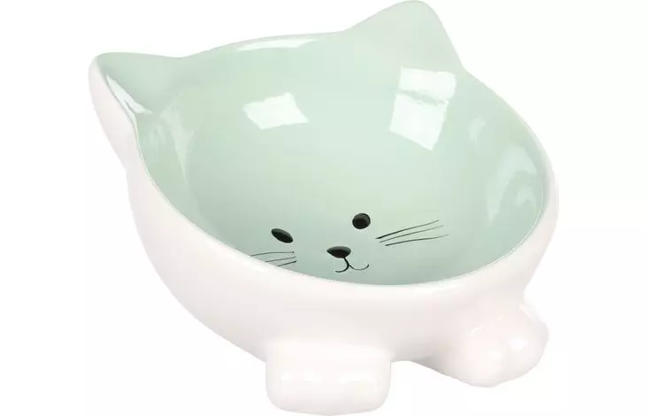 Mat og vannskål katt "Puzi" grønn