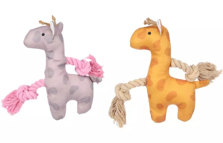 Hundeleke valp "Britty" hjort med tay ass. farger. 4,8x21x16,5cm