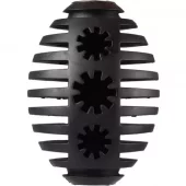 Hundeleke gladiator rygbyball M sort 10cmcm gummi