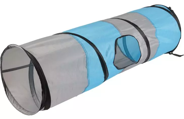 Katteleke "Linx" tunnel grå/blå 90cm