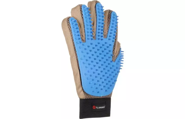 Hanske til pelspleie, "Mandy" blå/sort 24cm