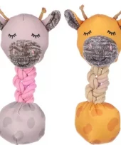 Hundeleke valp "Britty"giraff taupe 11x8x22cm