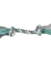 Tyggeknute 2knuter mint/hvit/grå Small. Bomull. 22cm