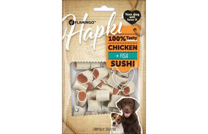 HAPKI CHICKEN SNACK SUSHI KYLLING OG FISK 85G