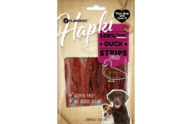Hundesnack Hapki Duck strips jerky 85gr