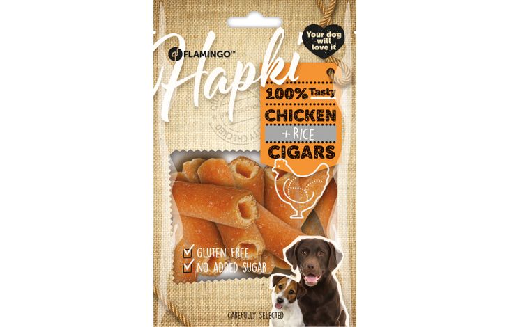 Hundegodbit Hapki kylling og ris cigar, 85gr