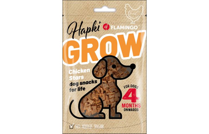 Hundesnack Hapki "grow" til valp stars med kylling 85g