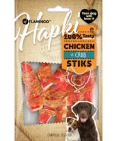 Hundesnack Hapki stick med kylling og krabbe 85g