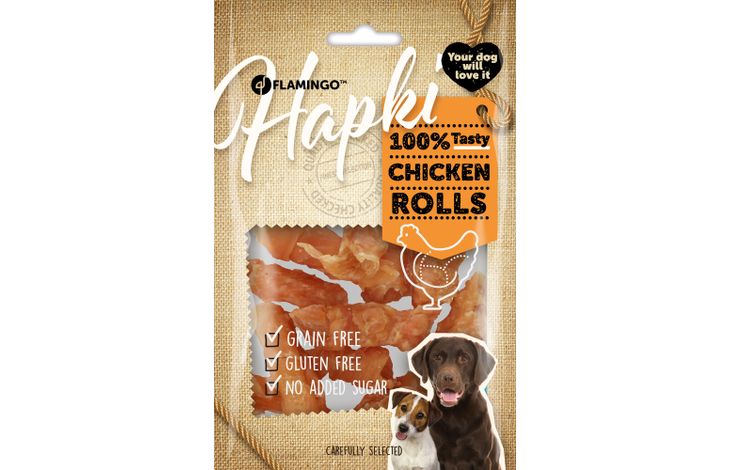 Hundesnack Hapki rull med kylling 85gr