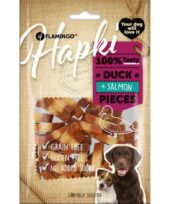 Hundesnack Hapki chunks med and og laks 85gr