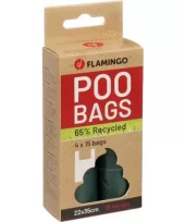 Poop bag Recycled with handle Poco Green 4rl