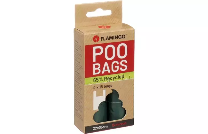 Poop bag Recycled with handle Poco Green 4rl