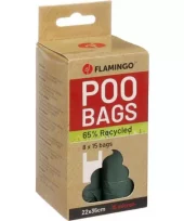 Poop bag Recycled with handle Poco Green 8rl