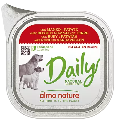 Almo Nature Daily Dogs med Okse og potet 100gr