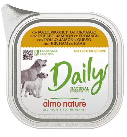 Almo Nature Daily Dogs med kylling, skinke og ost 100gr