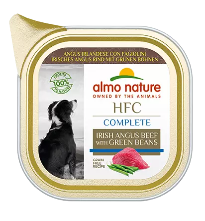 Almo Nature HFC Complete Hund Angus kjøtt og grønne bønner 85g patè
