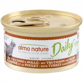 Almo Nature Daily Cats biter med kalkun og kylling 85gr