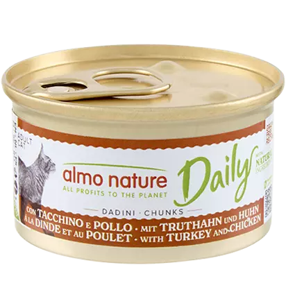 Almo Nature Daily Cats biter med kalkun og kylling 85gr
