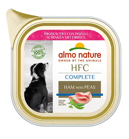 Almo Nature HFC Complete Hund skinke og erter 85g patè