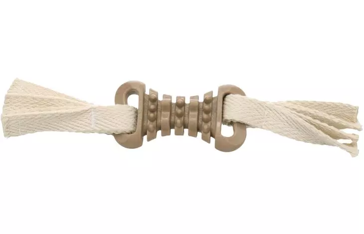 Hundeleke Wilga bein med tau brun 28cm