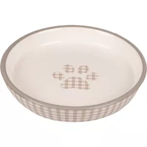 KATTEMATSKÅL MYLO CERAMIC ROUND BEIGE-WHITE 180ML 15CM