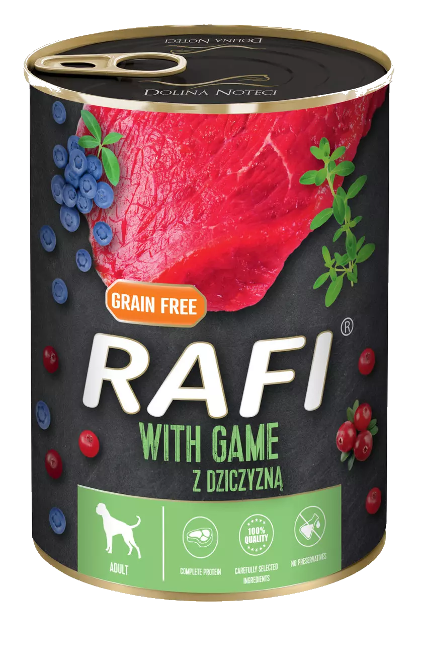 Rafi hundemat Adult vilt m/blåbær og tranebær 400gr