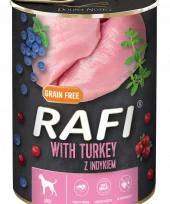 Rafi hundemat Adult kalkun m/blåbær og tranebær 400gr