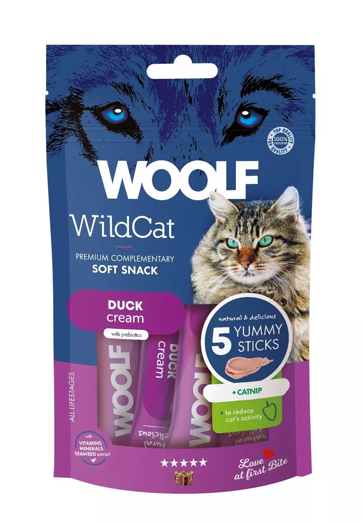 Woolf Wildcat Cream 5 Pcs - Duck + Catnip