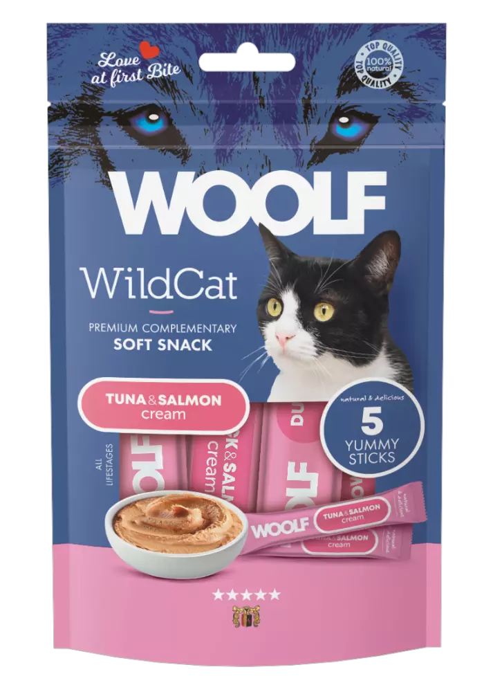 Woolf Wildcat Cream 5 Pcs - Tuna & Salmon
