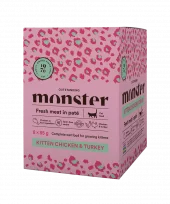 Monster Cat Pouches Kitten Chicken/Turkey 85 g (8-pack)
