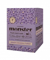 Monster Cat Pouches Senior Ch/Turkey 85 g (8-pack)